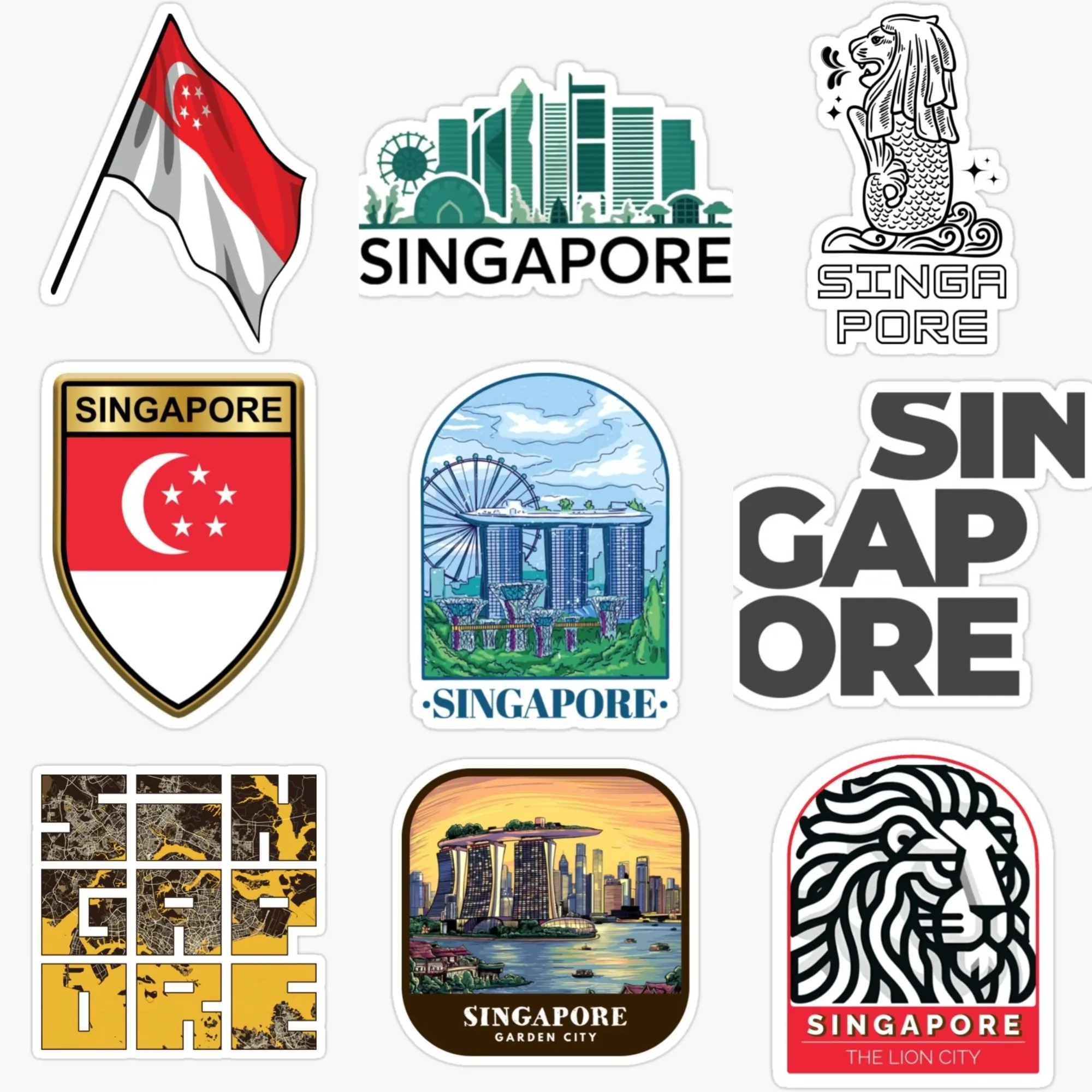 Car Accessories Singapore - Mapa de la bandera de Singapur,