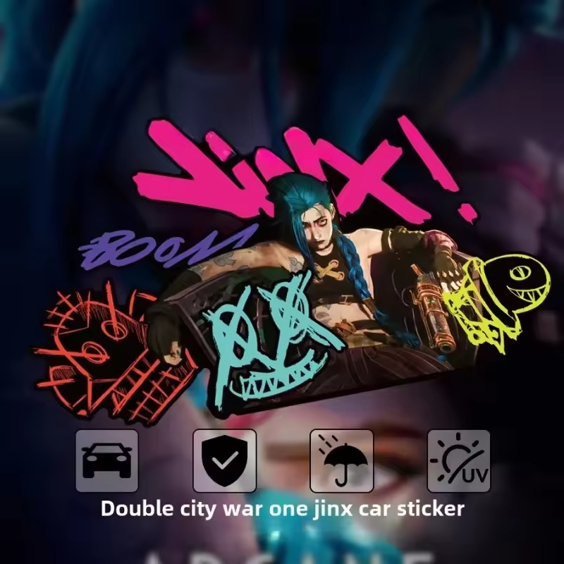 Car Accessories Decoration - Pegatina Reflectante de Graffiti Arcane Jinx