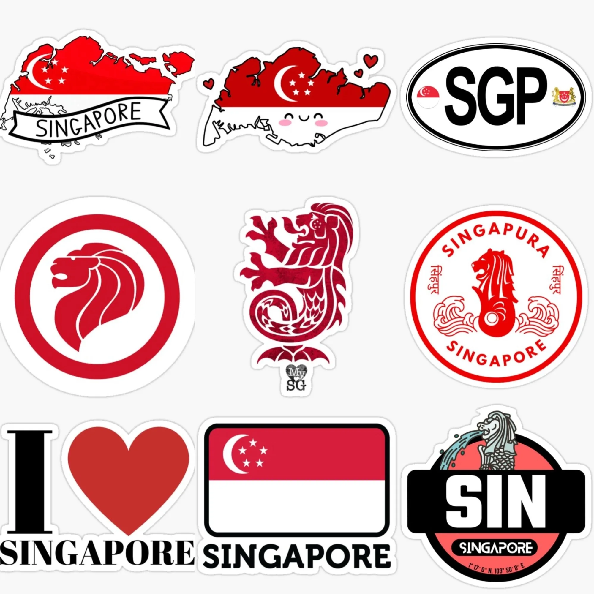Car Accessories Singapore - Mapa de la bandera de Singapur,