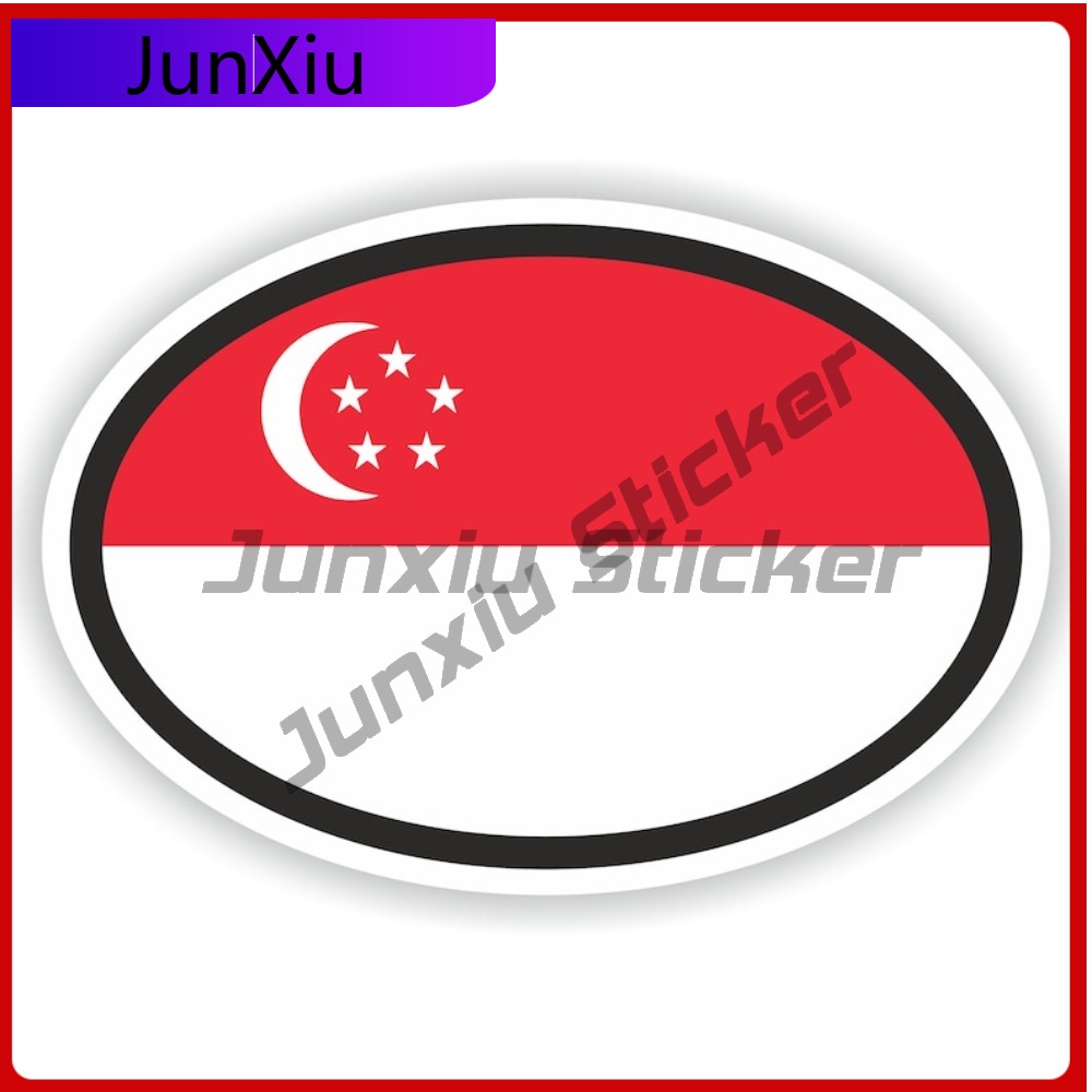Car Accessories Singapore - Pegatina ovalada con bandera de Singapur,