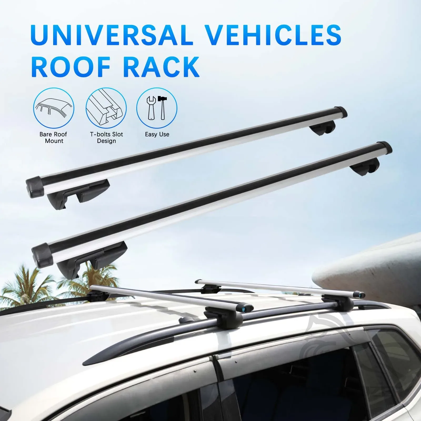 Barra transversal de aluminio  - Car Roof Rack Cross Bar reseña y precio